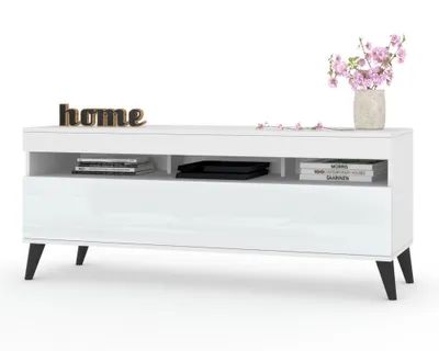 Produktbild von TV-Lowboard Fernsehschrank PLAY STEHEND Weiß Matt/Weiß Hochglanz 100cm