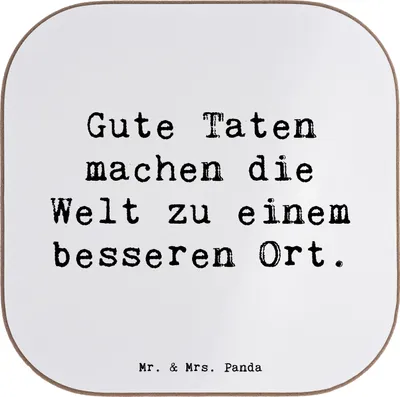 Produktbild von Mr. & Mrs. Panda Untersetzer für Gläser Spruch Freundlichkeiten verbreiten - Weiß - Geschenk, Mitgefühl, positive Botschaft, Trost, Glas, gläseruntersetzer, Vertrauem