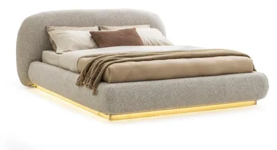 Produktbild von Schlafzimmer Bett 180x200 Beige Modernes Design Möbel Doppelbett Polsterbett