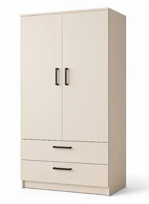 Produktbild von Kleiderschrank 2-türig mit 2 Schubladen – 90 cm Kaschmir