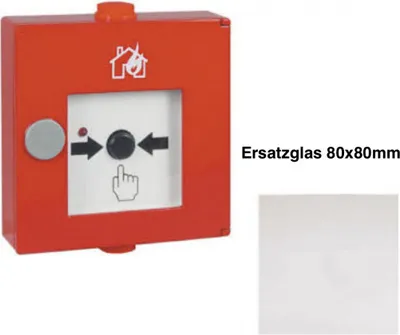 Produktbild von Ersatzglas Dünnglas Scheibe Glas BMA Feuermelder Notschlüsselkasten 80x80mm