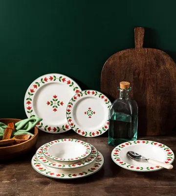 Produktbild von Hermia Concept, Hochwertiges Geschirrset (24 Teile) aus 100% Porzellan, spülmaschinenfest