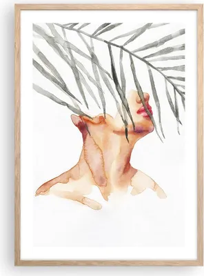 Produktbild von Gerahmtes Poster - Rahmen in heller Eiche - Gesicht Körper Mann - 50x70 cm - Wand Bild - Wanddeko - Wandbilder - Kunstposter - Wandposter - Bilderrahmen - Bilder - Kunstdruck - P2NPA50x70-5171