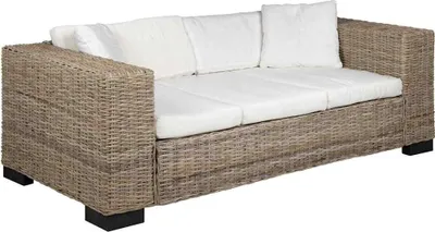 Produktbild von vidaXL 3-Sitzer Sofa Echtes Rattan