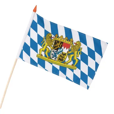 Produktbild von Bayerisches Fähnchen mit Wappen Rauten  Deko Volksfest Party