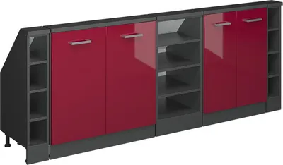 Produktbild von Dachschrägenschrank-Set Vicco Rion Rot Hochglanz 5er Set, Model 56032