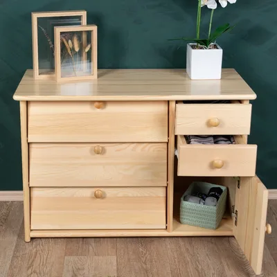 Produktbild von Schuhschrank aus Kiefer Massivholz, natur, 90 cm breit, 62 cm hoch, 40 cm tief