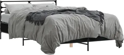 Productafbeelding van Maison Exclusive - Bedframe, zwart, 120x190 cm, gemaakt van houtvezel en metaal
