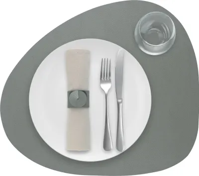 Produktbild von Tischset Skinnatur "Elephant" - Platzdeckchen - Platzsets - Oval - Recyceltes Leder - Grau - 46x40cm - 1 Stück