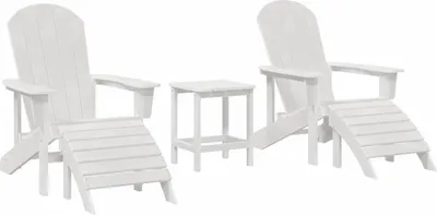 Produktbild von vidaXL Gartenstuhl 3 pcs Weiß Polyethylen