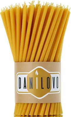 Productafbeelding van Beeswax Candles - No-Drip, Smoke-Less, Tall, Thin Taper Candles – Decorative Candles for Church Prayer