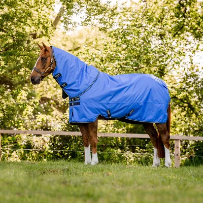 Image de Horseware Amigo Hero Ripstop PLUS 100g Turnout Couverture imperméable Blue/Navy&Grey, Taille de la couverture Horseware:125 cm / 5'9
