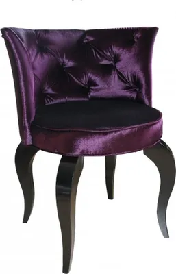 Produktbild von Casa Padrino Barock Salon Stuhl Lila / Schwarz - Designer Sessel - Luxus Qualität