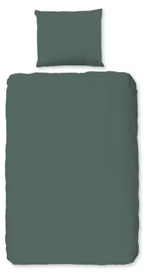 Imagen del producto de Juego de sábanas "Uni" - Verde - (140x200 cm) - 100% algodón