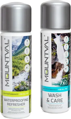 Zdjęcie produktu dla Zestaw do czyszczenia i impregnacji odzieży na mokrą pogodę - Mountval