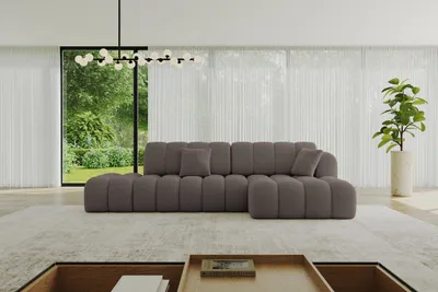 Produktbild von ALTDECOR Ecksofa mit Schlaffunktion und Bettkasten OLEA-L2-S - 321x164x75cm Braun - Corner Sofa Eckcouch Couch L-Form, links/rechts angeordnet Schlafcouch Ausziehbar Wohnlandschaft