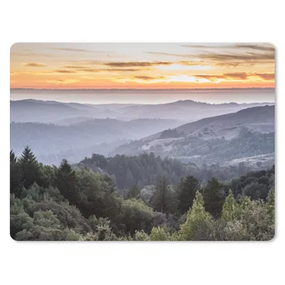 Produktbild von MuchoWow® Mauspad Mousepad Berge - Sonne - Wald - Landschaft 23x19 cm - Mousepads - Maus Mat - Pad - Mausunterlage - Schreibtischunterlage - Mauspad