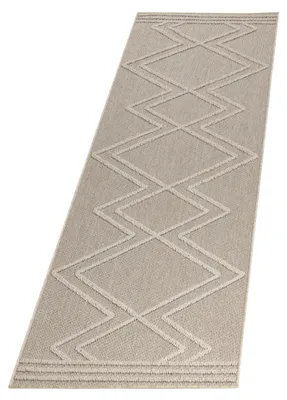 Zdjęcie produktu dla Bieżnik na dywan, odporny na warunki atmosferyczne, beżowy, 80x250 cm, styl boho