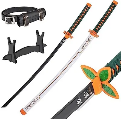 Obrázok produktu pre Bambusový cosplay meč v štýle anime katana, meč inšpirovaný seriálom Demon Slayer, dĺžka 105 cm / 41 palcov, meče postáv Hashira a hlavných hrdinov, JT10658W