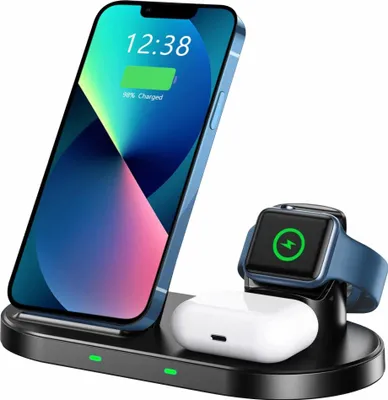 Obrázok produktu pre Bezdrôtová nabíjačka Swissten 3v1 stojan pre Apple a Samsung čierna