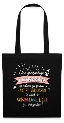 Produktbild von Spreadshirt Großartige Lehrerin Geschenk Stoffbeutel, One size, Schwarz