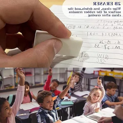 40 Stück - Perfekt für die Schule - Nachhaltig und leicht - Geeignet für Zeichnungen - Gummi