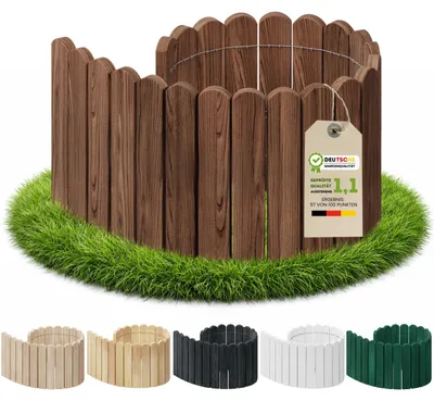 Immagine prodotto di Floranica Bordo Aiuole Flessibile 40 x 100 cm Marrone Bordura per giardino Recinzione da giardino arrotolabile
