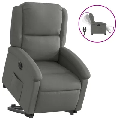 Produktbild von vidaXL Relaxsessel mit Aufstehhilfe Elektrisch Dunkelgrau Stoff