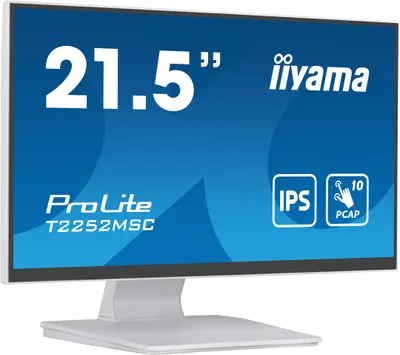 Produktbild von iiyama ProLite T2252MSC-W2, 54,6 cm (21.5"), 1920 x 1080 Pixel, Full HD, LCD, 5 ms, Weiß