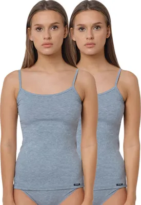 Produktbild von Yenita® Spaghetti Top (2er Set) Modern-Collection S grau