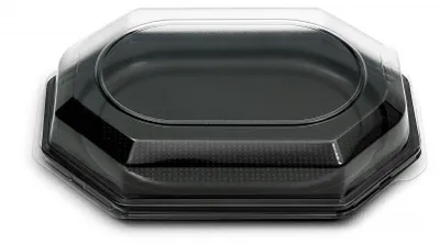 Produktbild von 10 Catering- Trays schwarz inklusive DECKEL, 350 x 250 x 80 mm, 1165+1171, A