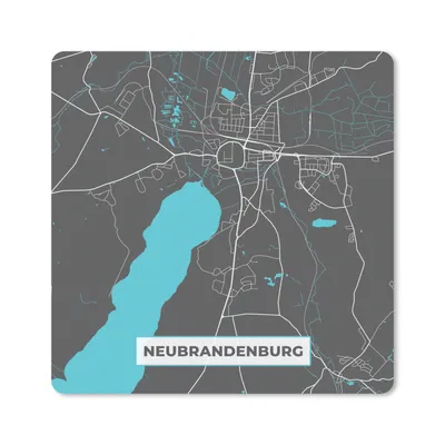 Produktbild von MuchoWow® Mauspad Mousepad Blau - Deutschland - Karte - Stadtplan - Neubrandenburg 30x30 cm - Mousepads - Maus Mat - Pad - Mausunterlage - Gaming