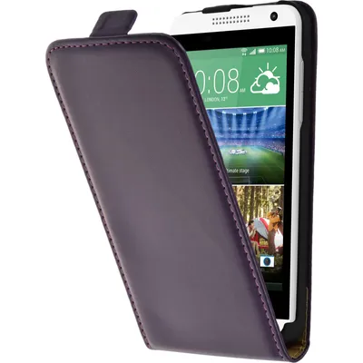 Produktbild von PhoneNatic Kunst-Lederhülle kompatibel mit HTC Desire 610 - Flip-Case lila + 2 Schutzfolien