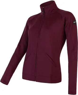 Zdjęcie produktu dla Bluza Sensor Merino Upper Celozip damska czerwony portowy wielkość L 21200040-02
