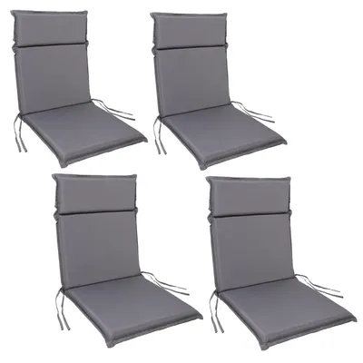 Produktbild von Albatros Gartenstuhl Sitzauflage 4er Set Gartenstuhlauflagen Sitzpolster Sitzkissen Outdoor Anthrazit 99x45cm, Hochlehner Auflage UV Beständig wasserabweisend geeignet für Klappstühle und Stapelstühle