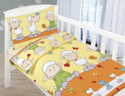 Obrázok produktu pre Detská bavlnená posteľná bielizeň - 90x135 cm, 45x60 - biela