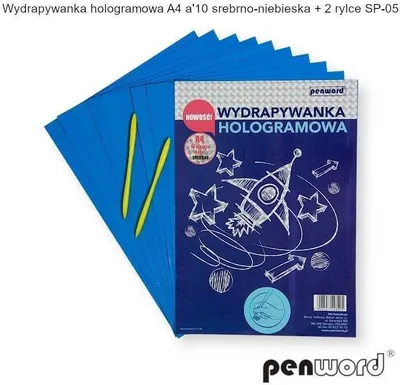 Produktbild von Scratch-off Hologrammfolie A4 silber-blau
