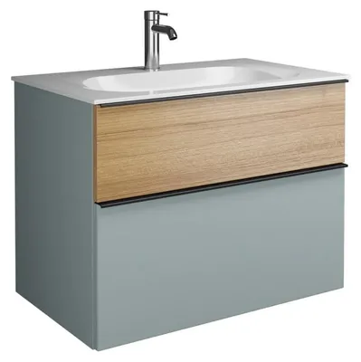 Produktbild von burgbad Fiumo Mineralguss-Waschtisch mit Unterschrank 82 cm, mit Griff G0200