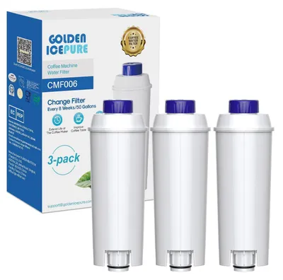 Obrázok produktu pre Vodné filtre pre kávovary, 3 kusy, kompatibilné s modelmi DeLonghi DLSC002, SER3017, ECAM, ESAM, ETAM, BCO
