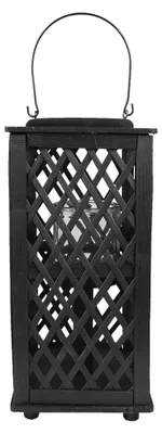 Produktbild von Clayre & Eef Windlicht 19x19x40 cm Schwarz Bambus