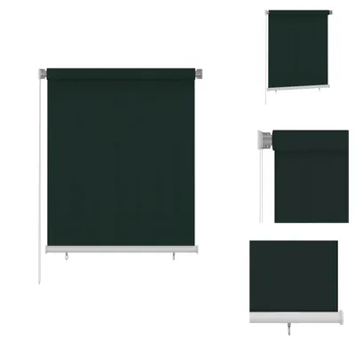 Zdjęcie produktu dla vidaXL Roleta zewnętrzna 120x140 cm Ciemnozielony HDPE - Żaluzje i rolety