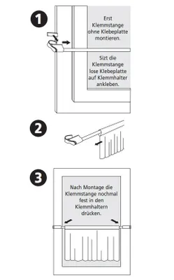 Produktbild von Klemmfix Klemmstange 45–75 cm ausziehbar inkl. Endknöpfe, Fensterstange, Teleskop Klemmstange ausziehbare Scheibenstange ohne Bohren Weiß