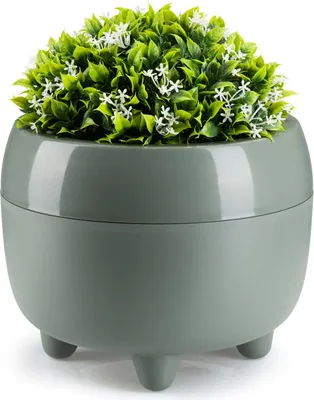 Obrázok produktu pre HowHomely | Kvetináč - Botanica - 23x18 cm - sivozelený - elegantný dizajn - praktické nožičky
