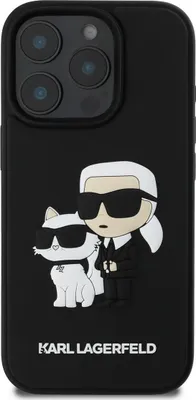 Zdjęcie produktu dla Karl Lagerfeldpoliuretan Saffiano Karl and Choupette Back Cover do iPhone 16 Pro czarny