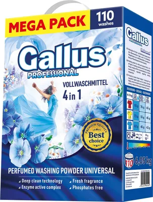 Obrázok produktu pre GALLUS Professional 4v1 Prášok na pranie. 6,05kg Universal