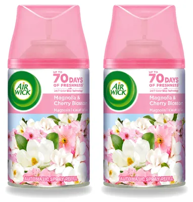 Image de 2 recharges Air Wick Freshmatic - Magnolia et cerisier - 250 ml - Pack économique - 2 pièces