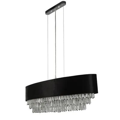 Produktbild von Fascino Zeitgenössischer Kronleuchter Stahl Chrom Stoff 8 Lichter G9