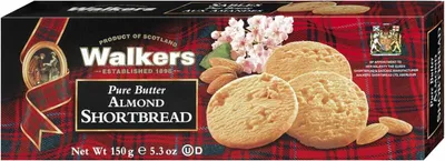 Obrázek produktu pro Walkers Pure Butter Almond Shortbread Skotské máslové sušenky 150g