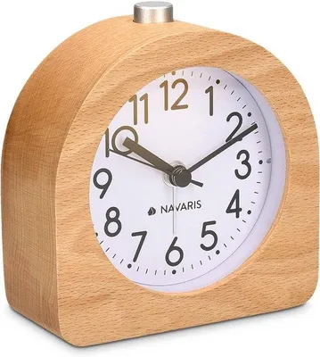 Immagine prodotto di Orologio da tavolo retrò in legno con sveglia e funzione snooze, marrone
