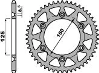 Produktbild von KTM Kettenrad PBR ZĘBATKA 899 52 C45 für SX/EXC/LC4 - 52T LAŃC 520 Kette